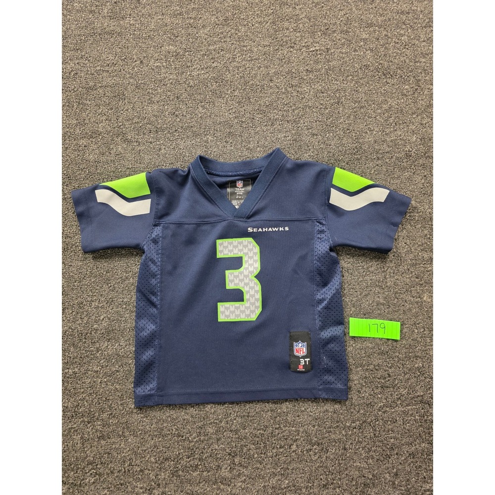 NFL Team Apparel Seattle Seahawks Russell Wilson 3 Jersey Toddler 3T Blue Green